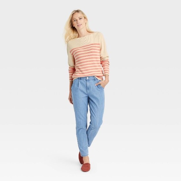 Women's Boat Neck Pullover Sweater - Who What Wear™ Striped - Picture 3 of 3